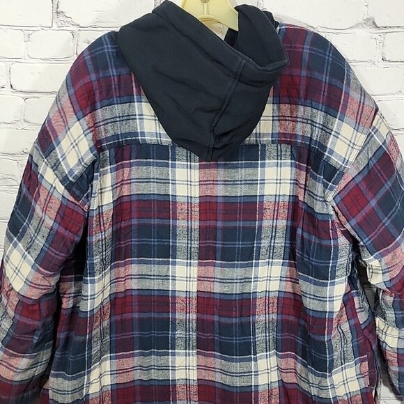 Dickies Jacket Mens XL Plaid Hooded Quilted Lining Zip Up Work Jacket - Picture 9 of 11